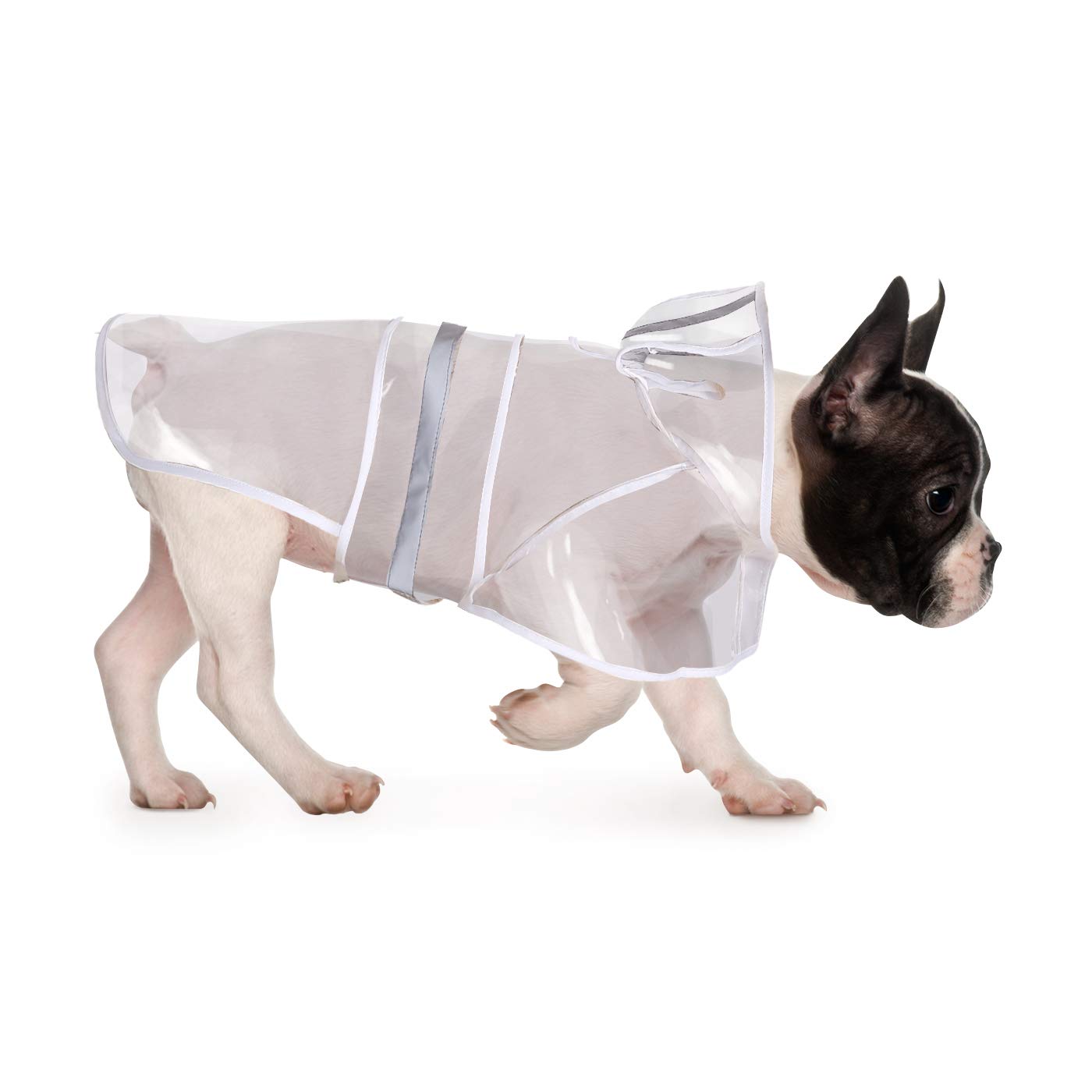 Hde Dog Raincoat Hooded Slicker Poncho For Small To X-Large Dogs And Puppies Clear - S