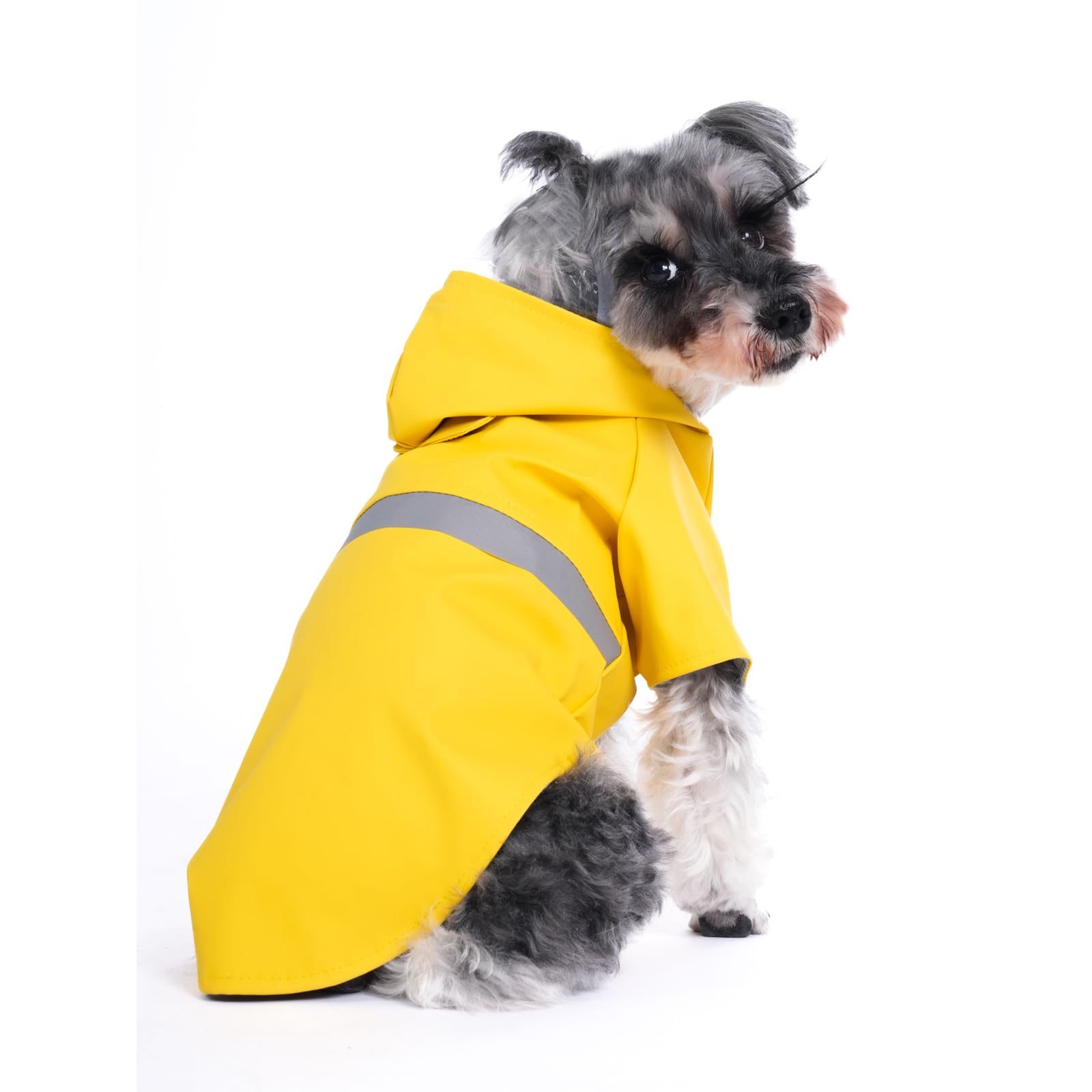 Hi Sprout Dog Raincoat, Dog Rain,Water And Snow Proof Jacket With Hood, Leash Hole And Reflective Strap, Lightweight Puppy Cloth
