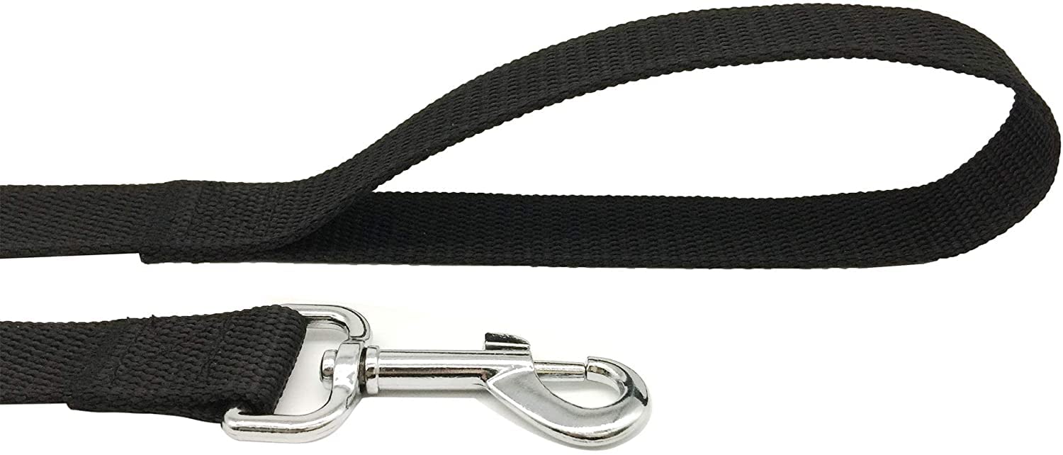 Taian 4Ft/5Ft/6Ft Strong Dog Leash, Nylon Dog Leashes For Small Medium Large Dogs (Black, 1 In X 15 Ft)