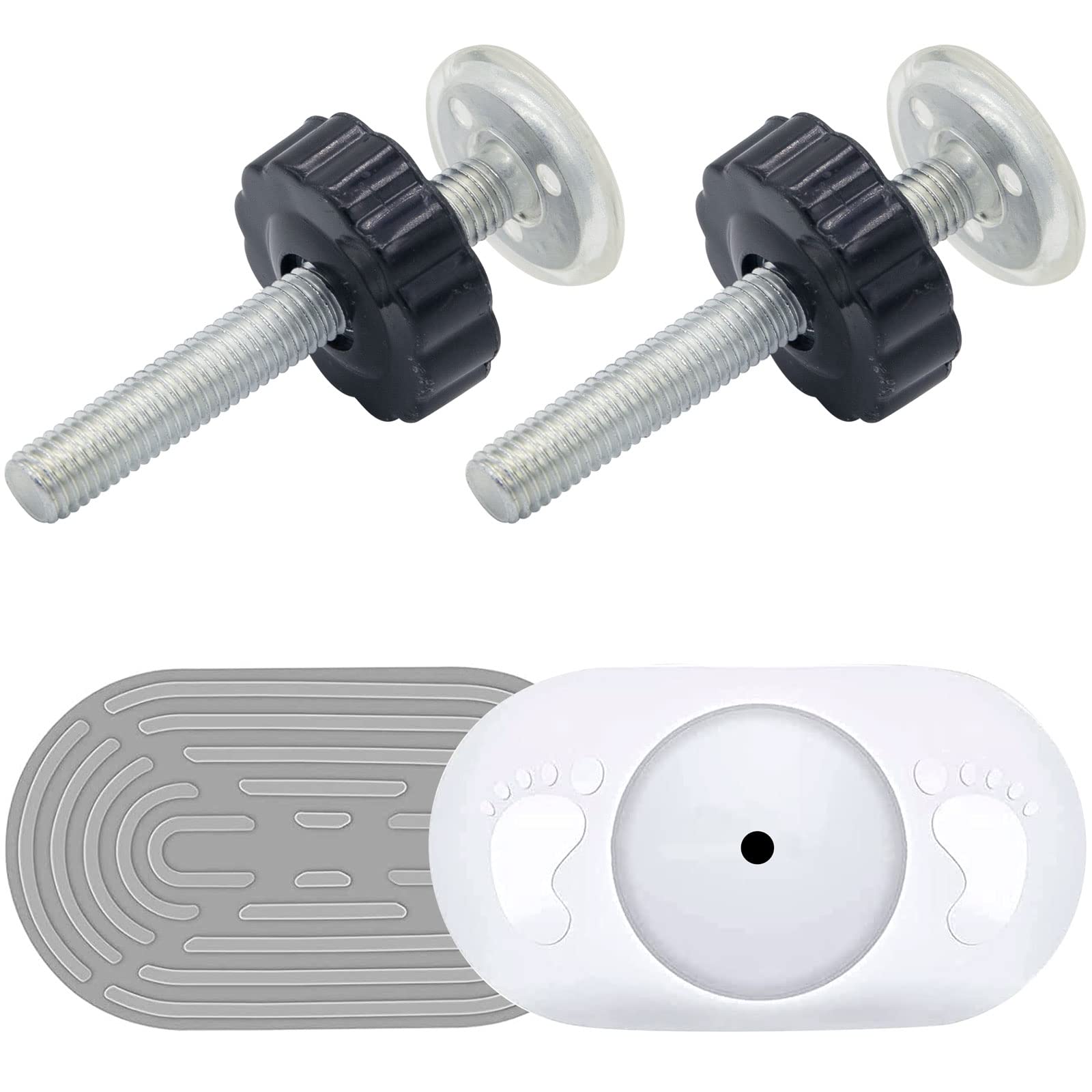 2 Set M10 Baby Gate Adapter With Baby Gate Wall Protector, 10Mm Baby Gate Extender Pressure Gates Threaded Spindle Rods, Replacement Bolt Part For Baby & Pet Pressure Mounted Safety Gates