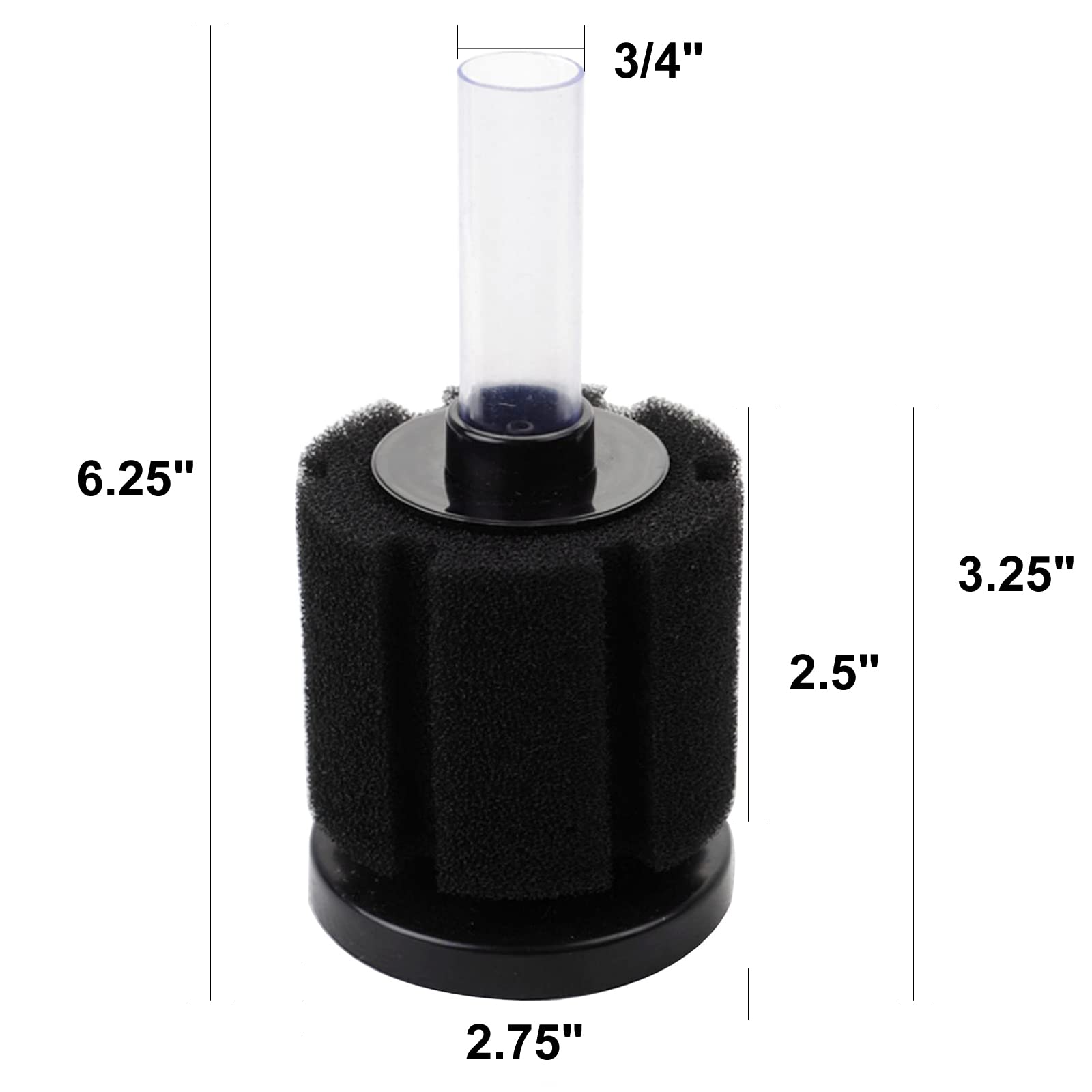 AQUANEAT Aquarium Bio Sponge Filter Breeding Fry Betta Shrimp Nano Fish Tank (Middle up to 20Gal)