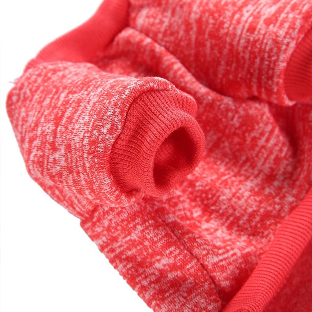 Jecikelon Pet Dog Clothes Dog Sweater Soft Thickening Warm Pup Dogs Shirt Winter Puppy Sweater For Dogs (Red, Xs)
