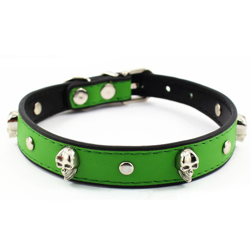 JIngwy Colorful Personalized Design Skull/Rivet/Star Puppies Cats Collar 9 Colors Optional Red/Yellow/Black/Brown/Pink/Green/Ora
