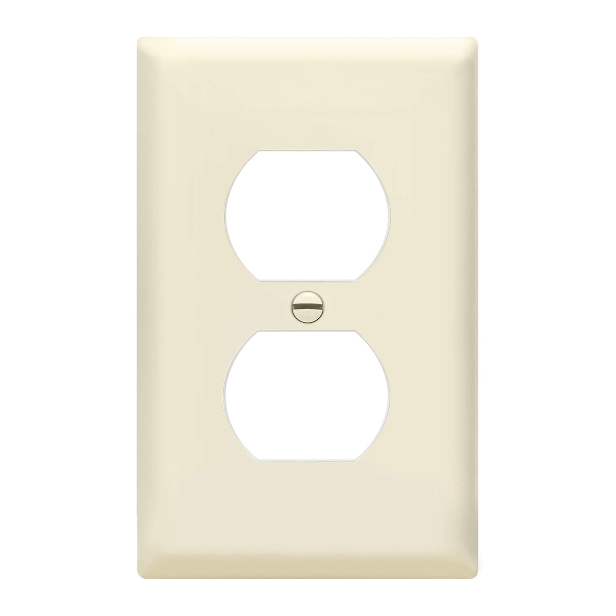 Enerlites 8821-La Duplex Receptacle Outlet Wall Plate, Standard Size 1-Gang , Polycarbonate Thermoplastic, Light Almond