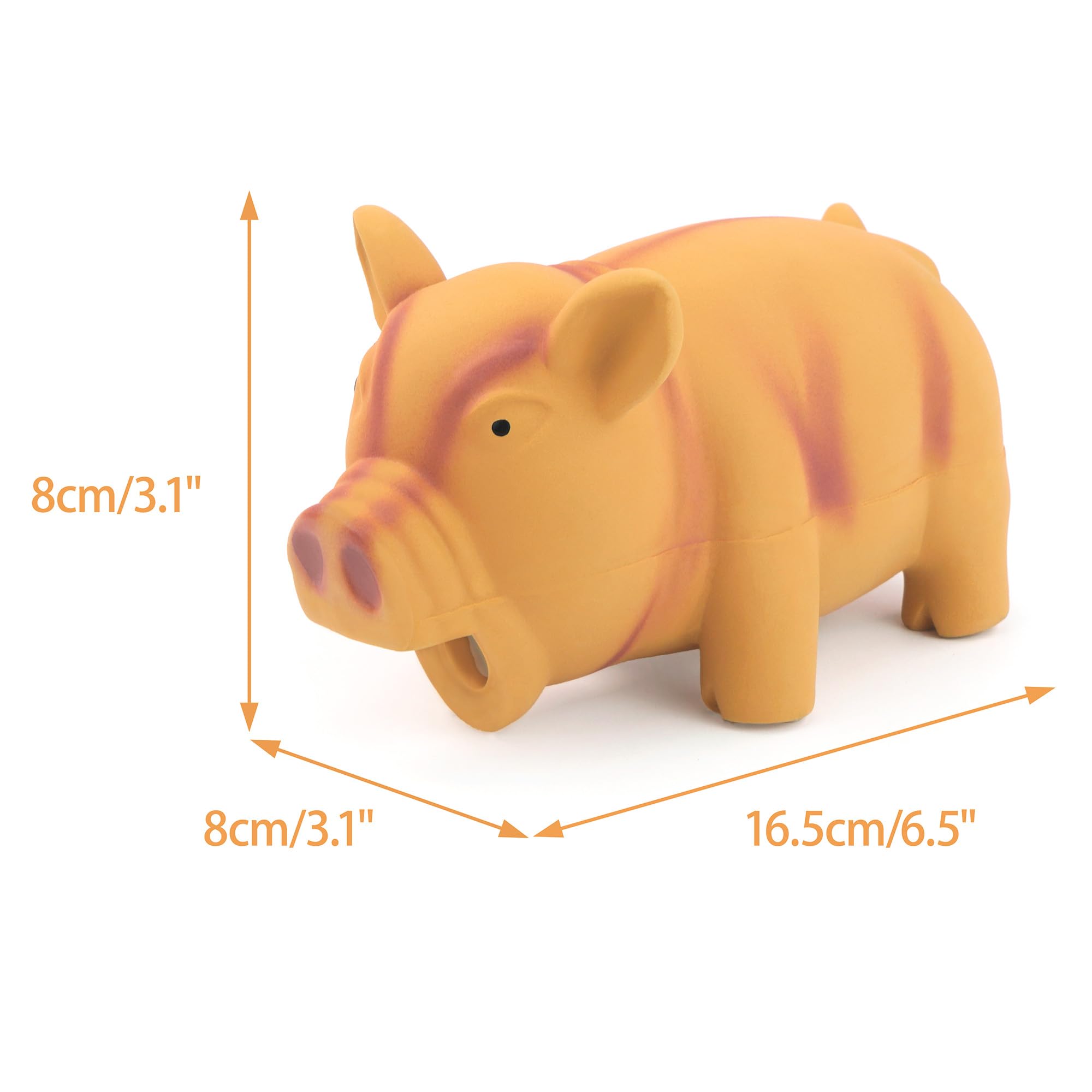 Chiwava 2 Pack 6.5' Medium Pig Dog Toy For Dogs Latex Rubber Cube Squeeze Grunting Sound Interactive Play