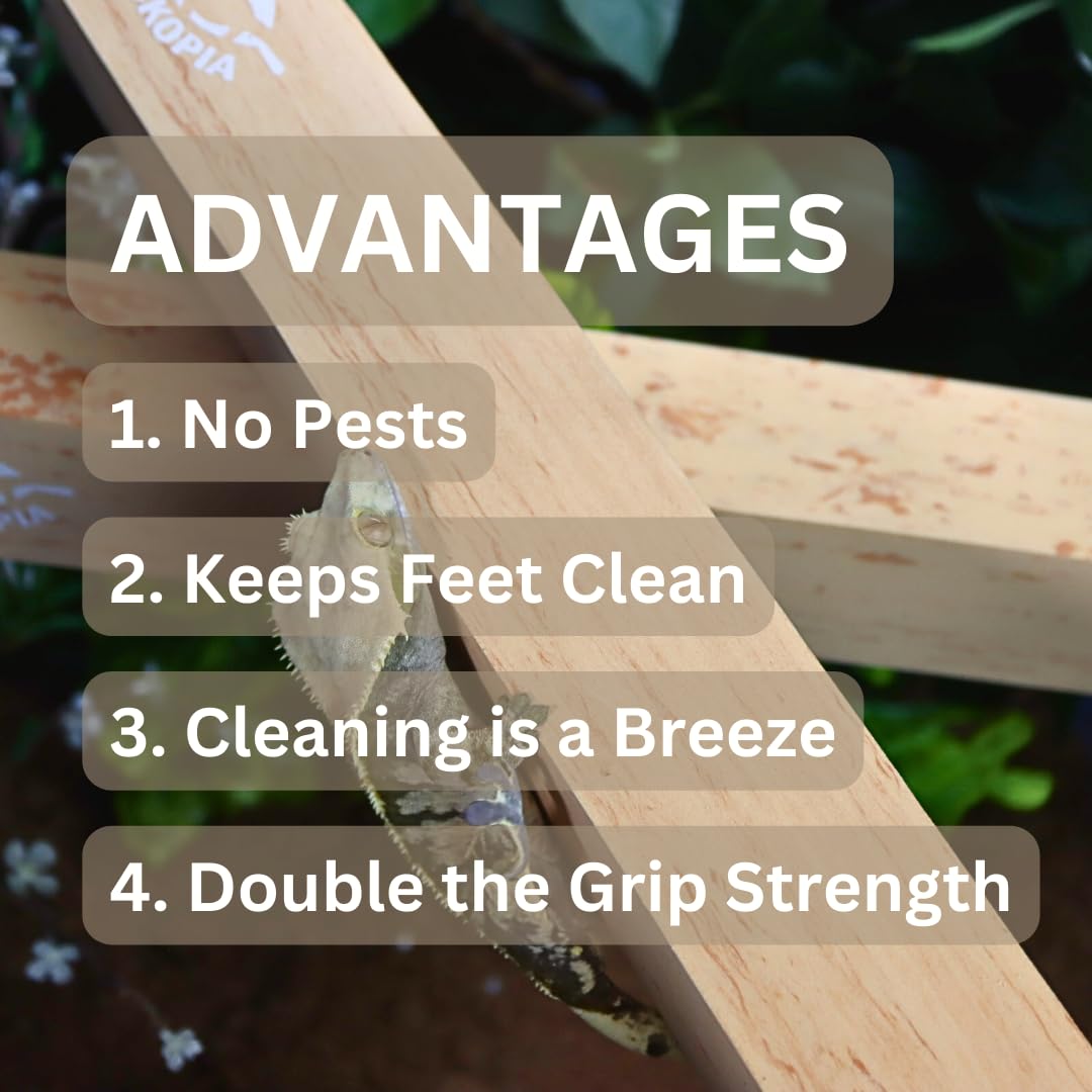 GECKOPIA Reptile Flex Bridge Large (Plain Wood, 18 Inch Long)