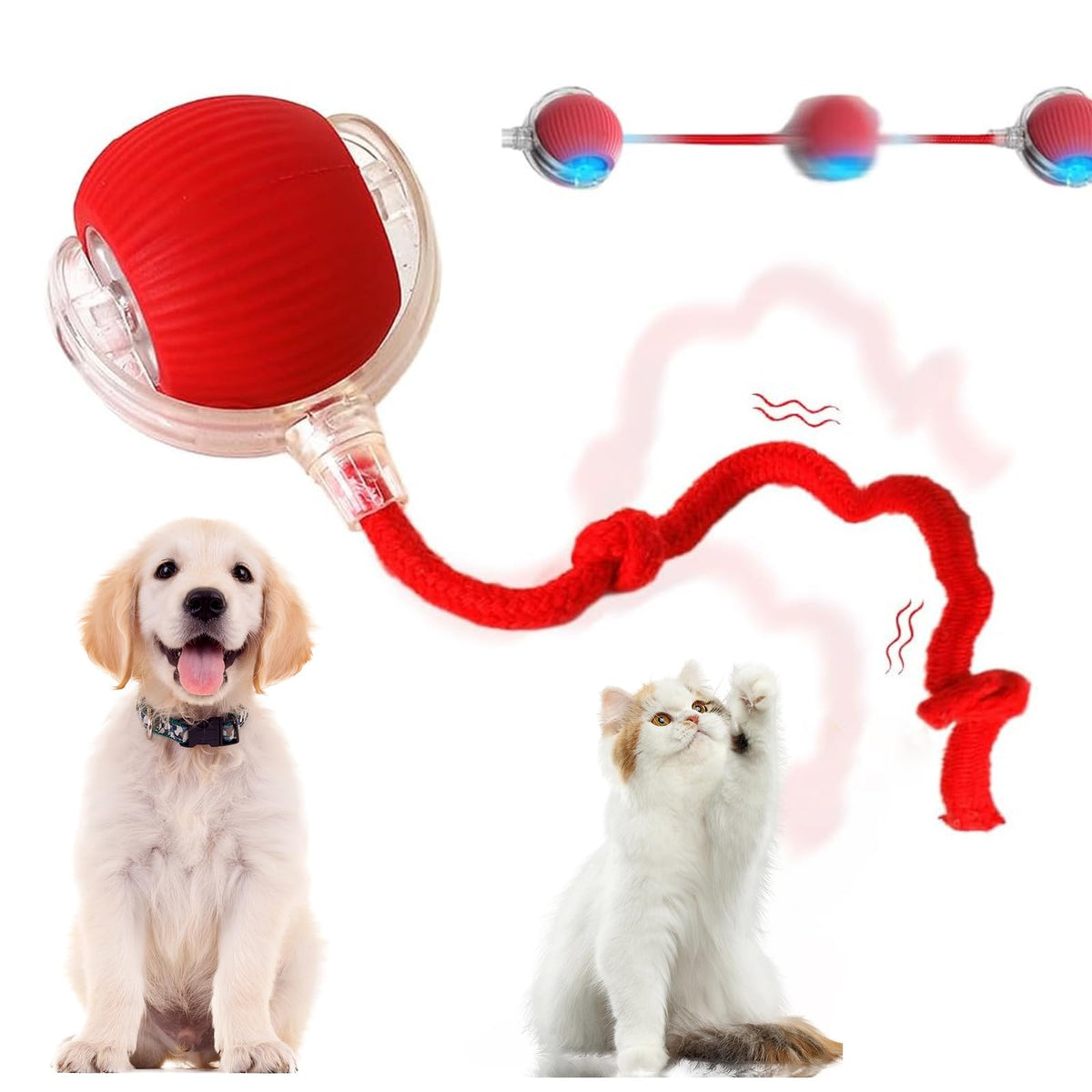 Interactive Cat Toy Balls - Automatic Interactive Cat Toys For Indoor Cats, Smart Self Rolling Interactive Cat Dog Ball, Electri