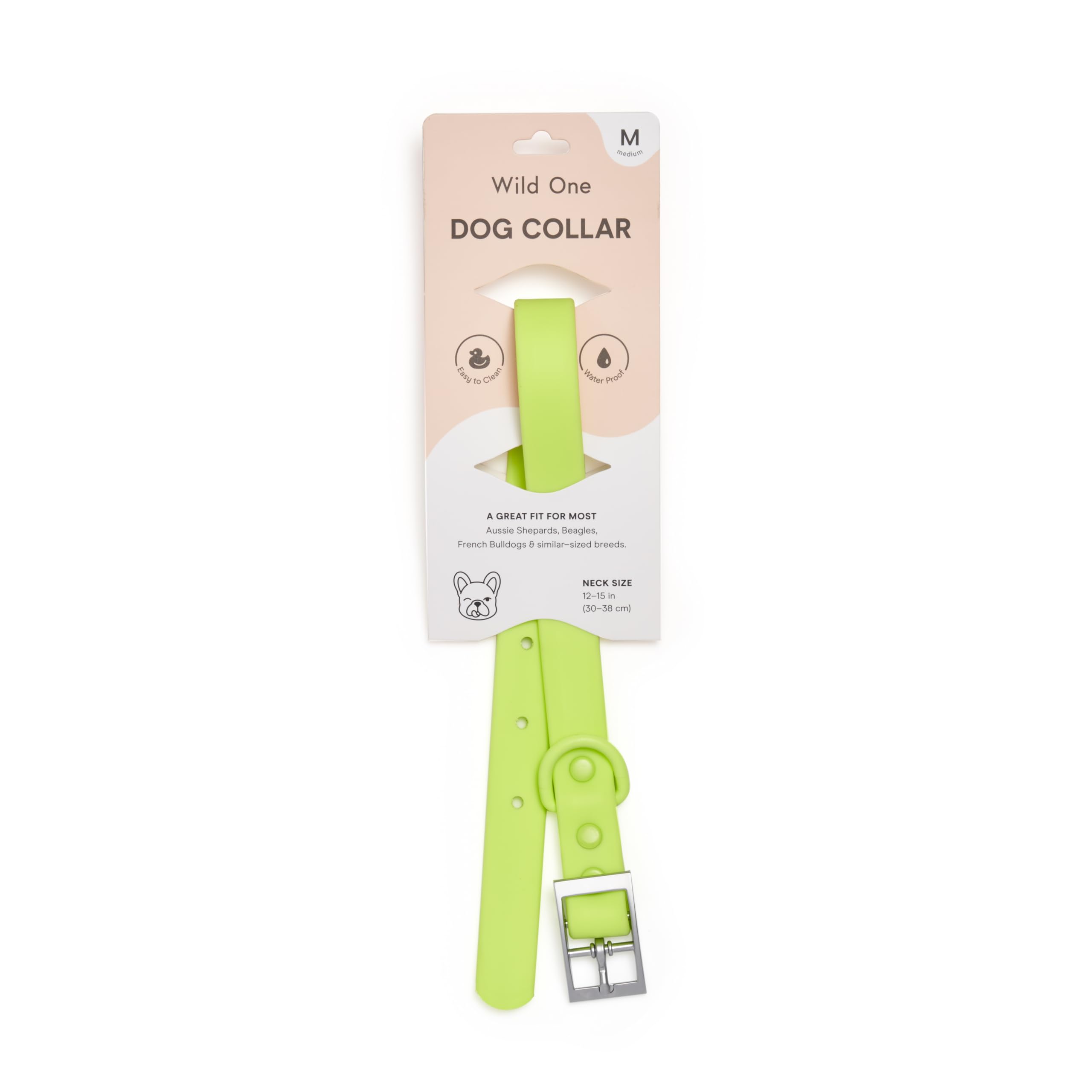 Wild One Dog Collar - Easy-Clean Flex-Poly, Durable, Limeade, Size S, Model WO-CLR-S-LMA