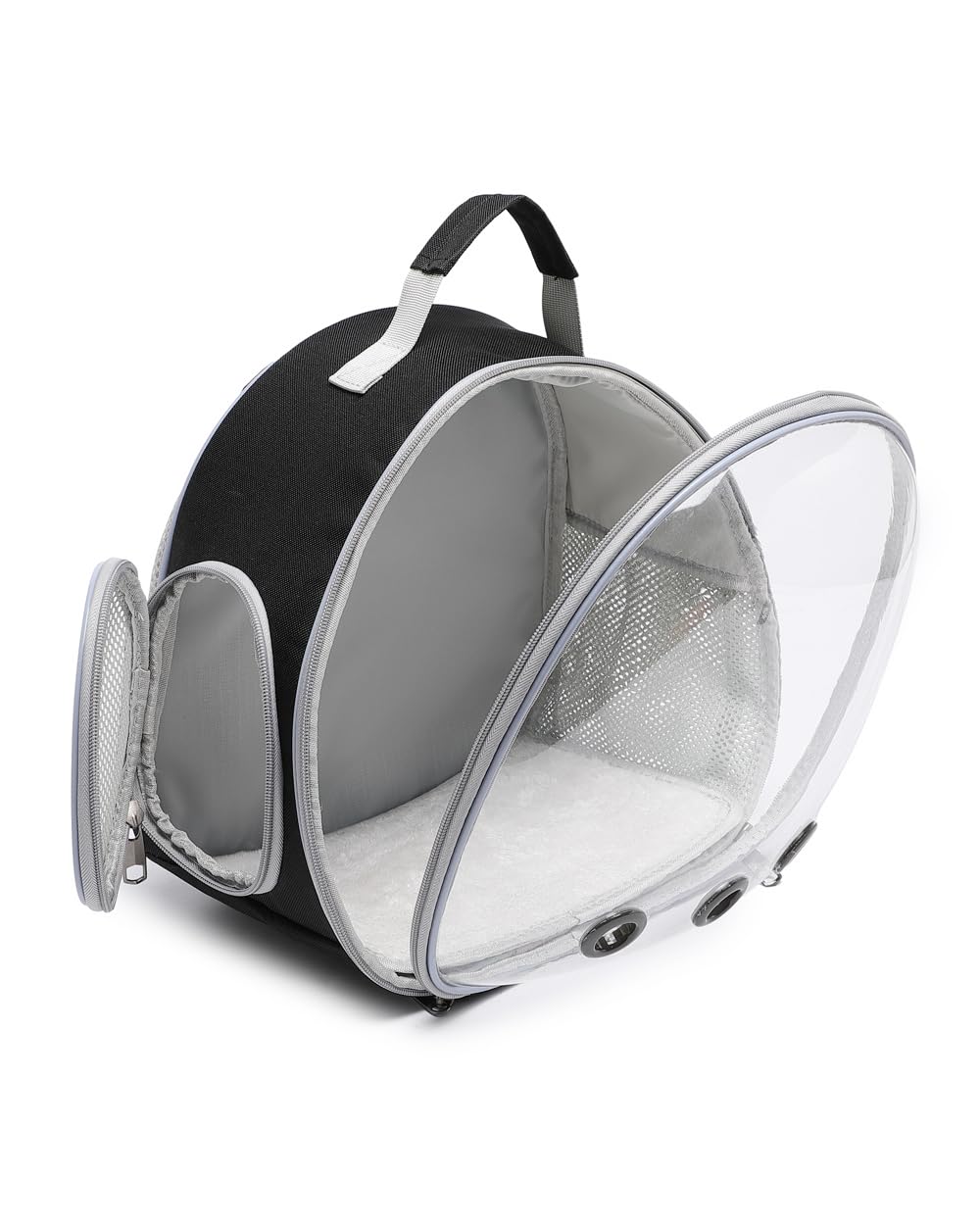 Hcupet Small Animal Carrier Backpack Space Capsule Bubble Window Carrier Backpack For Lizard Guinea Pig (Black)