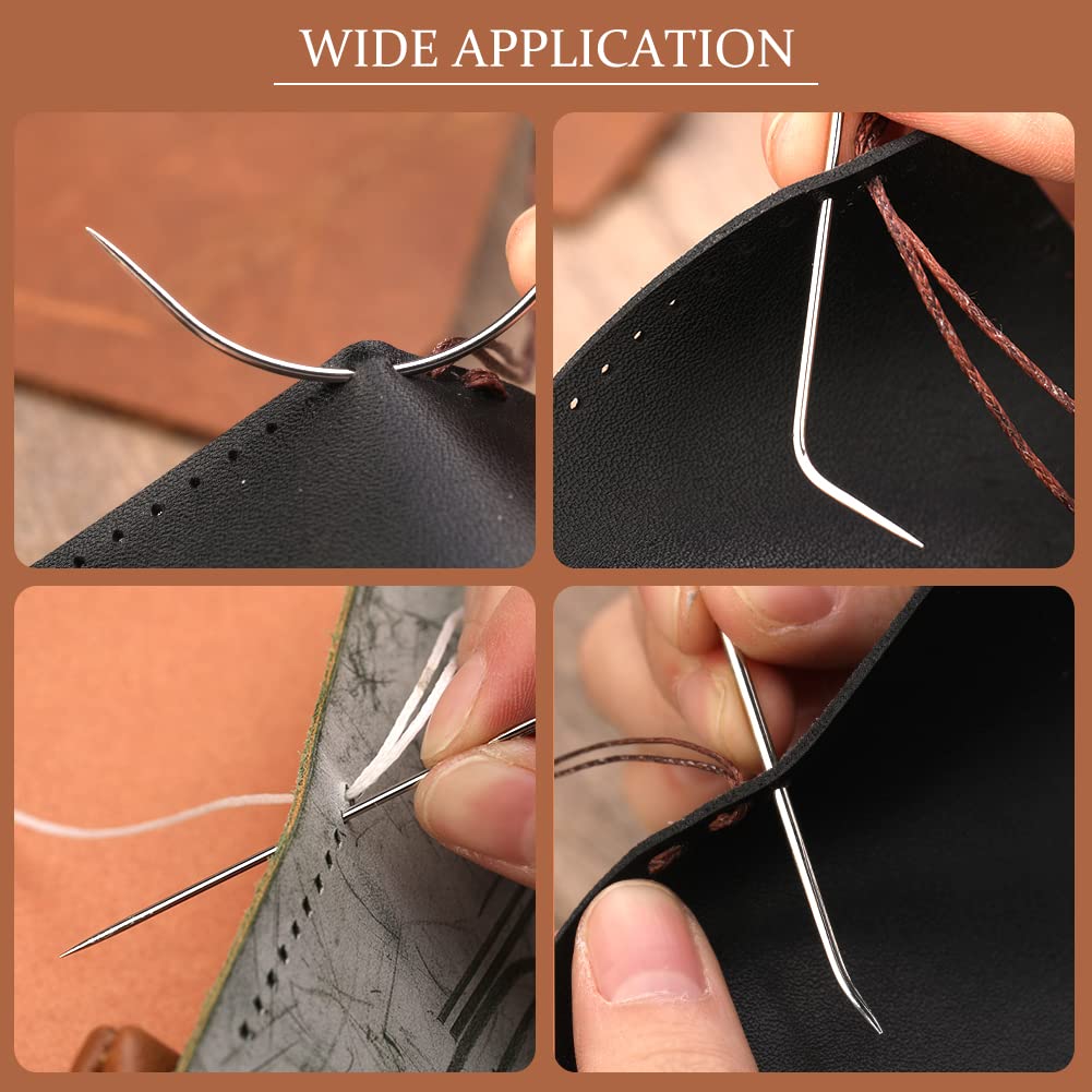 20 Pcs Leather Sewing Needles,Heavy Duty Sewing Needles Kit Include Curved Leather Needle,Sack Needle,Hand Sewing Needle,Leather