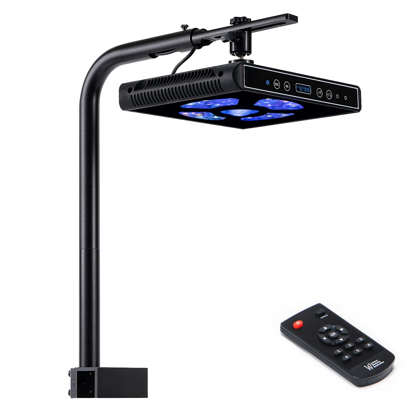 Hipargero Aquarium Lights-100 Watt 5 Channels Sunrise Sunset Moonlight Reef Lights For Coral Sps Lps Saltwater Tank(Black)