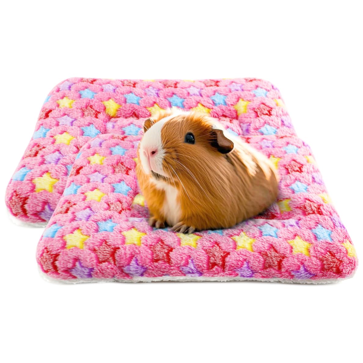 Hendshe Guinea Pig Bed, 2 Pack (12X10 Inch) Soft Plush Small Animal Bed Mat, Washable Bedding Blanket Sleeping Warm Pad For Bunn