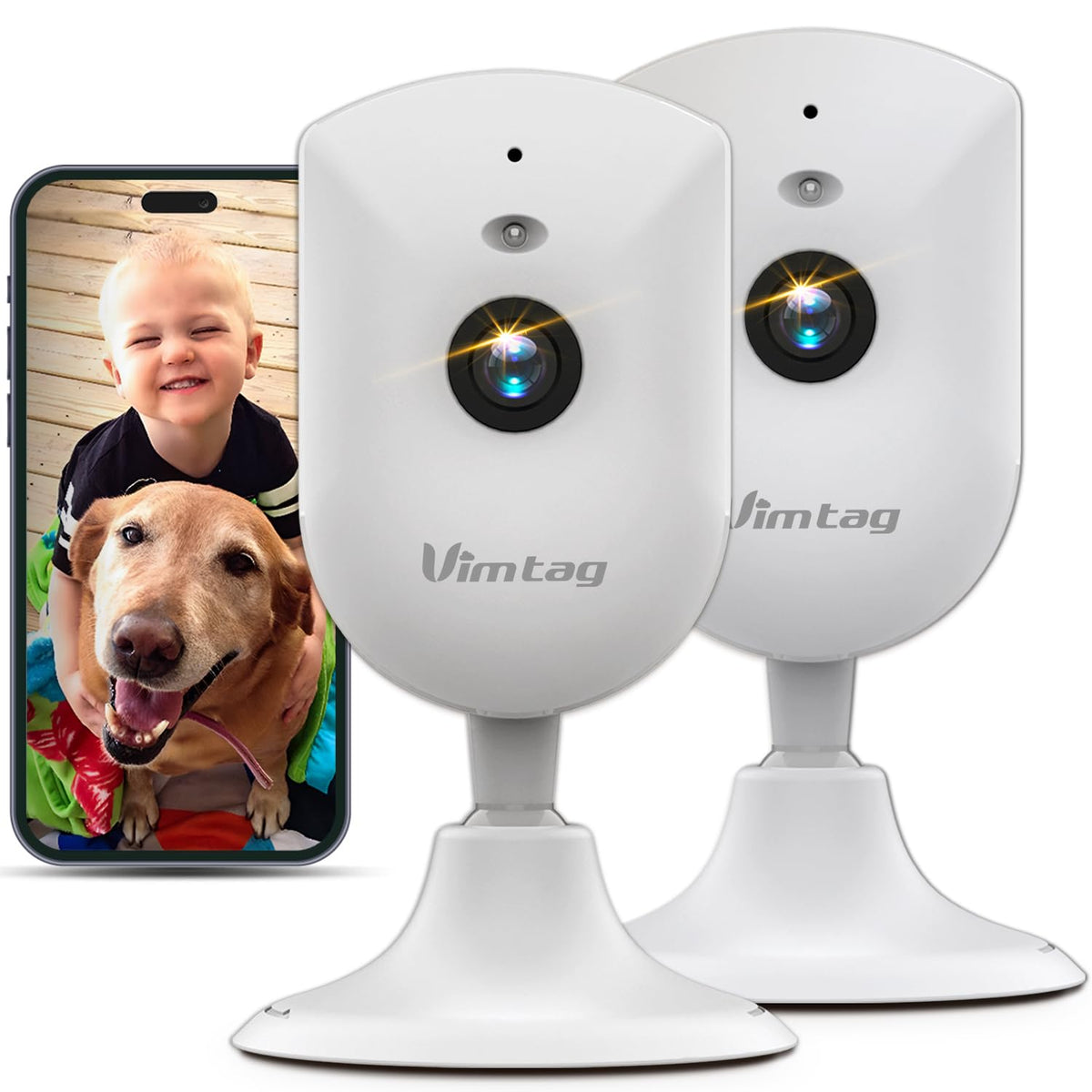 Vimtag Indoor 2.5K/4Mp Pet Camera For Home Security Pet Dog Cat Baby With Phone App, 2-Way Audio Night Vision, Ai Human/Sound/Mo