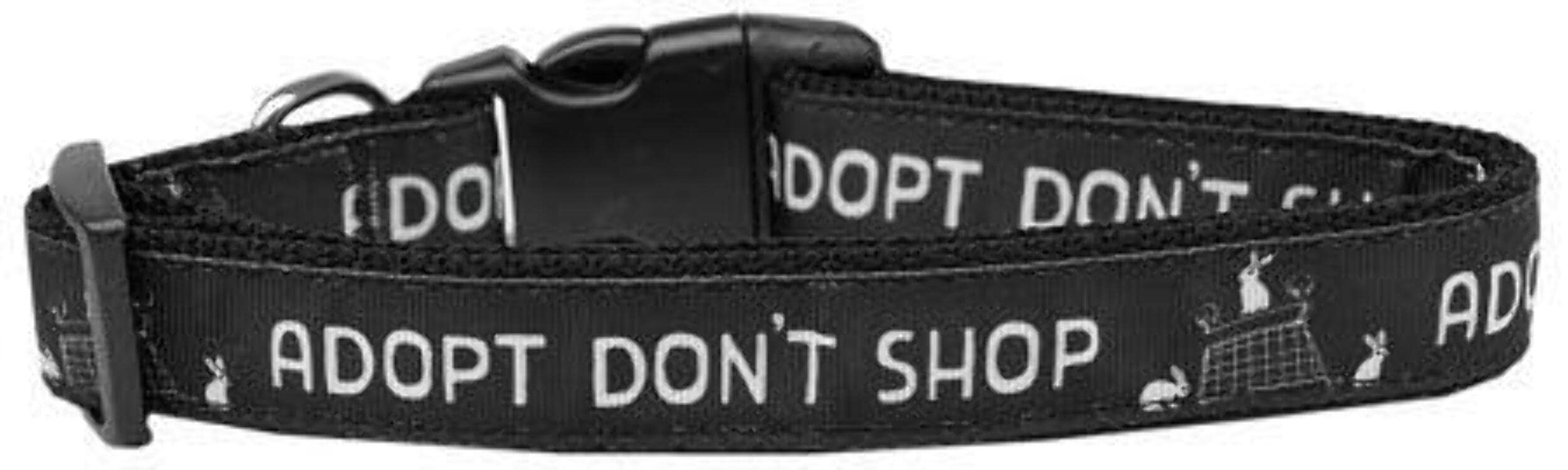 Pet Dog & Cat Nylon Collar or Leash, &quot;Adopt Don't Shop&quot; Cat Collar