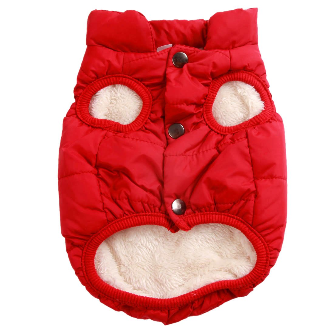 Joydaog 2 Layers Fleece Lined Warm Dog Jacket For Puppy Winter Cold Weather,Soft Windproof Small Dog Coat,Red M