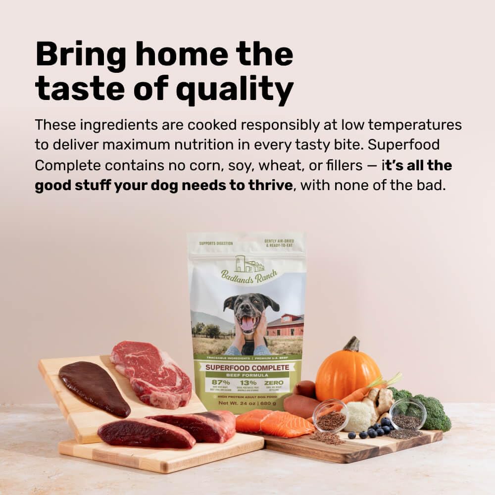 BADLANDS RANCH - Superfood Complete, Adult Dog Food, Air-Dried, High Protein, Zero Fillers, Superfood Nutrition by Katherine Hei