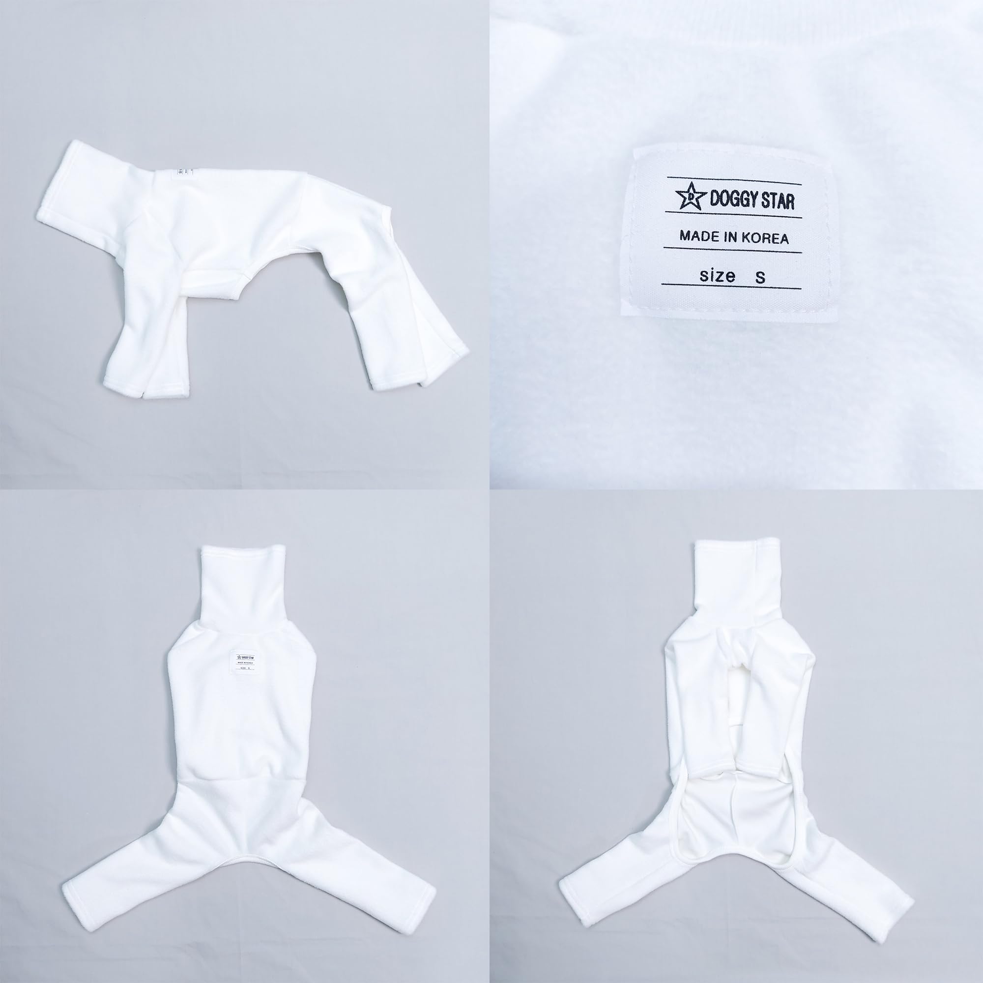 D Doggy Star Italian Greyhound Clothes Sweater Fleece Basic Onesie Whippet For Dog Turtleneck Outfits Coat (L,Flce Ivory)