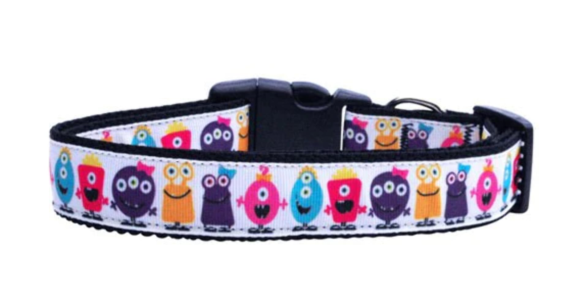 Pet Dog & Cat Nylon Collar or Leash, &quot;Monsters&quot; XL Collar