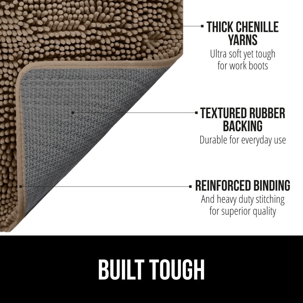 GORILLA GRIP Dog Doormat, Absorbent Doormats for Muddy Dogs Paws, 48x30 Machine Washable Soakstopper Rugs, Cleaner Floors, US De
