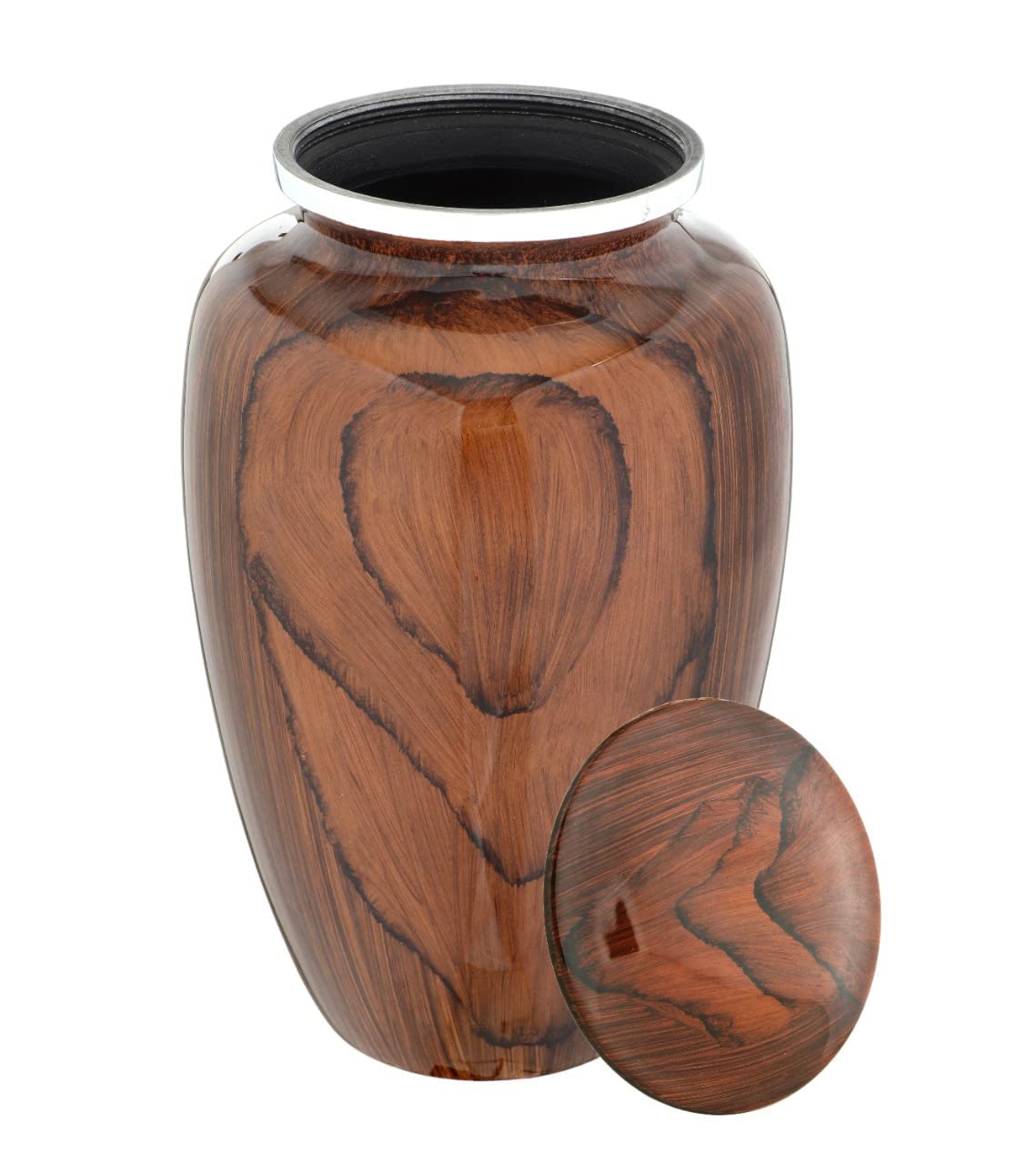 Bold & Divine Wood Grain Cremation Urn For Human Ashes - Elegant Large Memorial Cremation Urn For Human Ashes - Perfect Tribute For Loved Ones - Male Female Man Or Woman (Red Cherry Wood, Large)