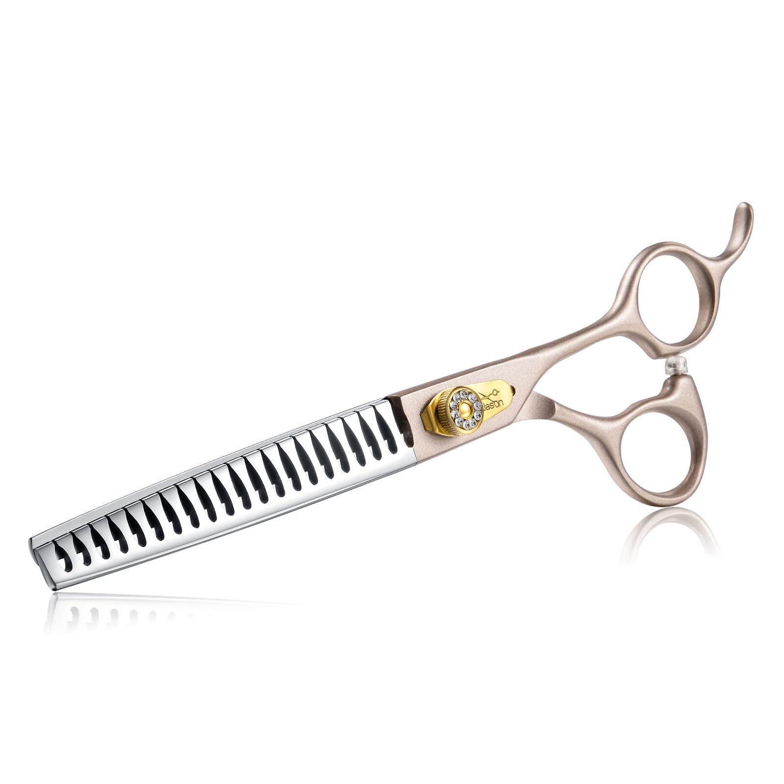 Jason Professional Dog Grooming Scissors - 7 Inch Chunker Shear Japanese 440C Stainless Steel Diamond Screw With 21 Fishbone Tee