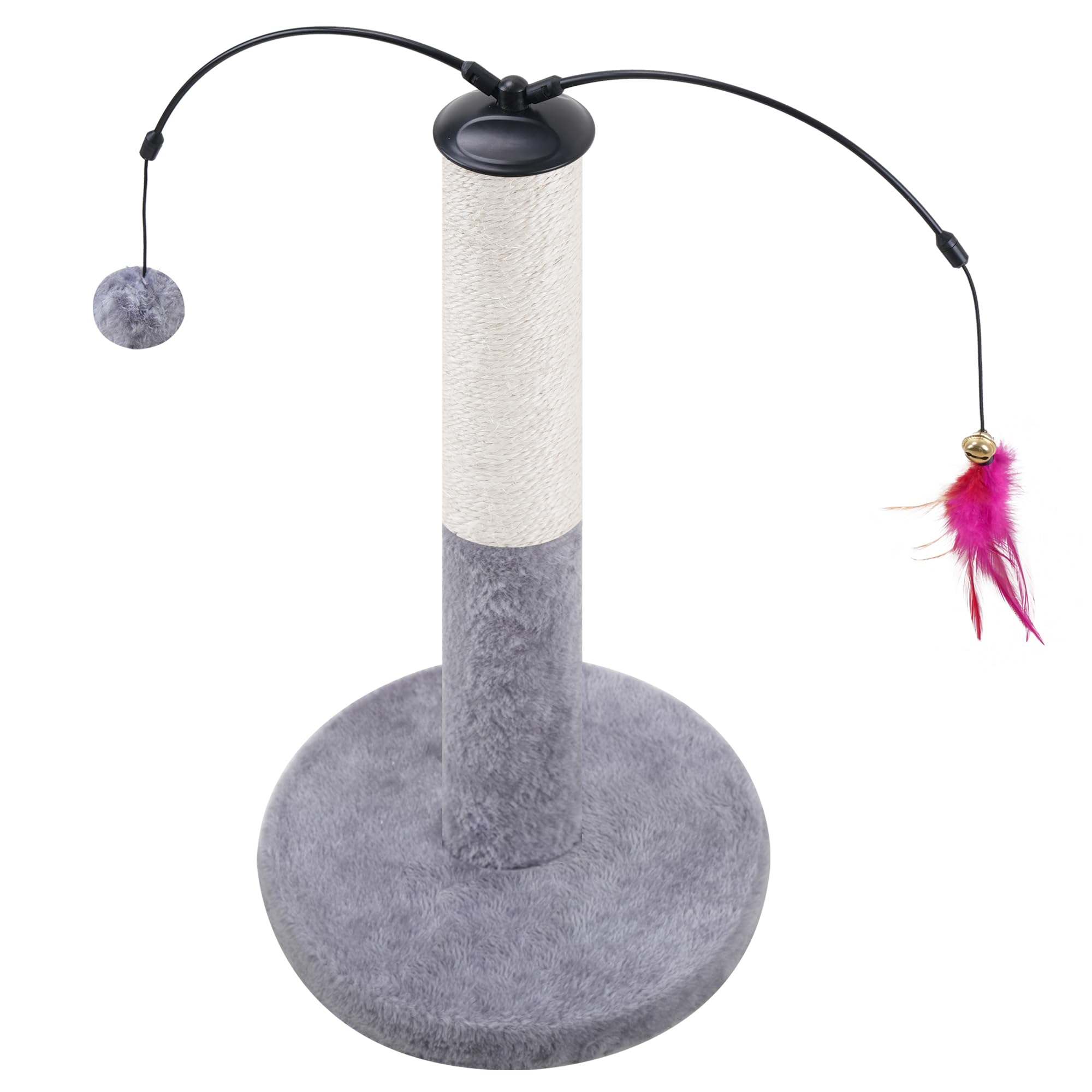 Yunique Cat Scratching Post, Cat Scratcher With Natural Sisal Rope For Indoor Cats, Scratching Posts With Dangling Balls And Fea