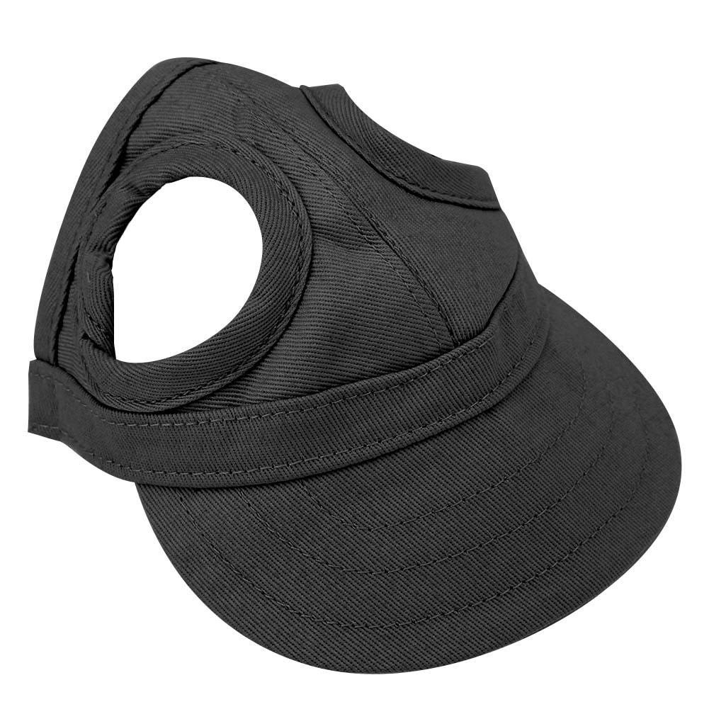 Fdit Pet Dog Sun Protection Visor Hat With Adjustable Strap Sport Hat (Black L)