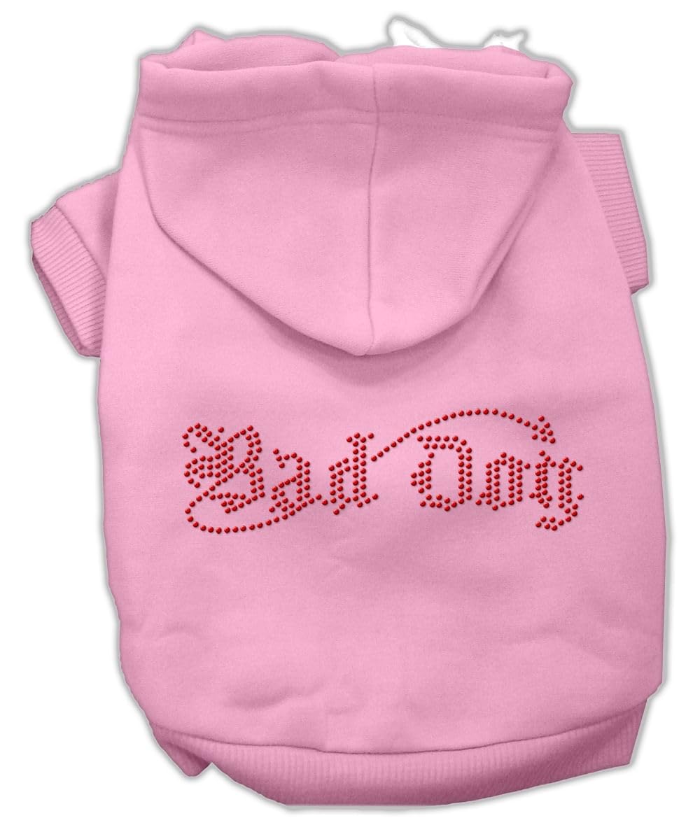 Mirage Pet Products 8-Inch Bad Dog Rhinestone Hoodies, X-Small, Pink
