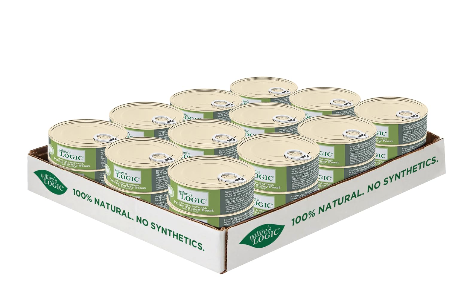 NATURES LOGIC Wet Can Cat Food - Feline Turkey Feast 95% Animal Ingredients - No Synthetic Vitamins, Minerals or Artificial Add