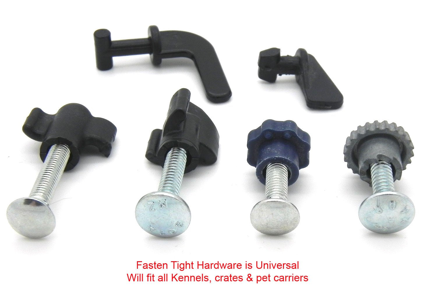 Fasten Tight Silver Kennel Hardware - 12 Pack Metal Replacement Fasteners for Pet Carriers - Universal Fit Nuts & Bolts