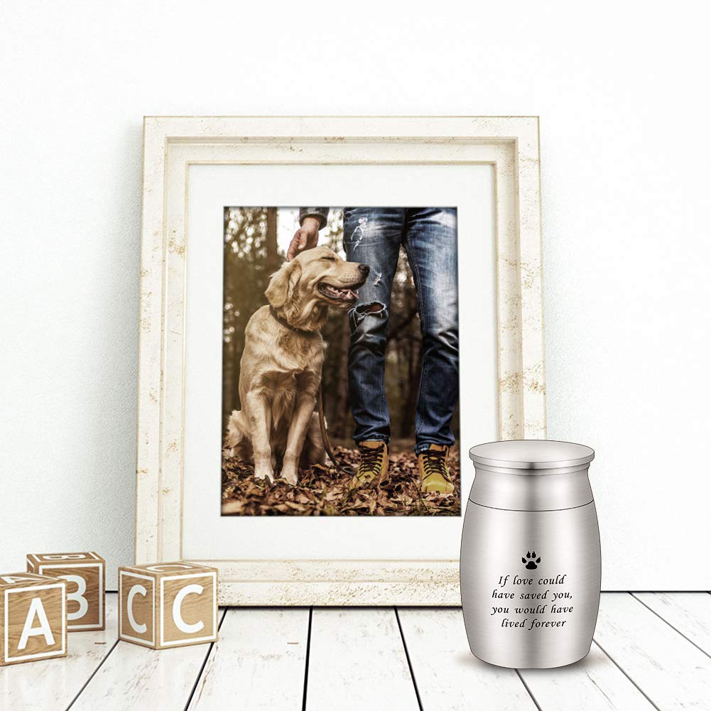 3 Inches Small Keepsake Urn For Pet Dog Ashes Aluminum Mini Cremation Urns For Dog Cat Memorial Ashes Urn For Sharing Fur Friend