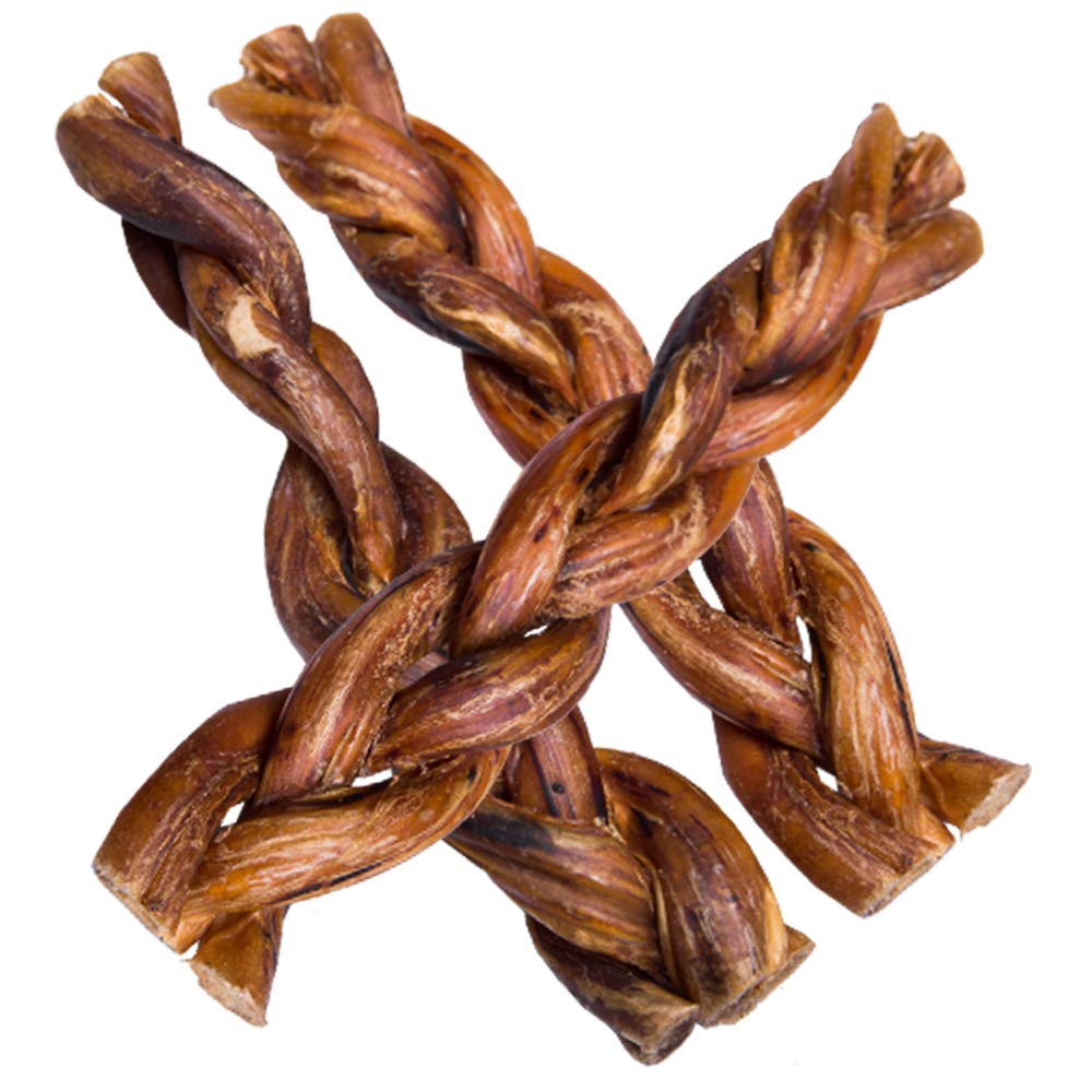 hotspot pets Braided Bully Sticks for Dogs - 6 Inch Stix (10 Pack) All Natural Long Lasting Twisted Beef Pizzle Dog Chew Treats 