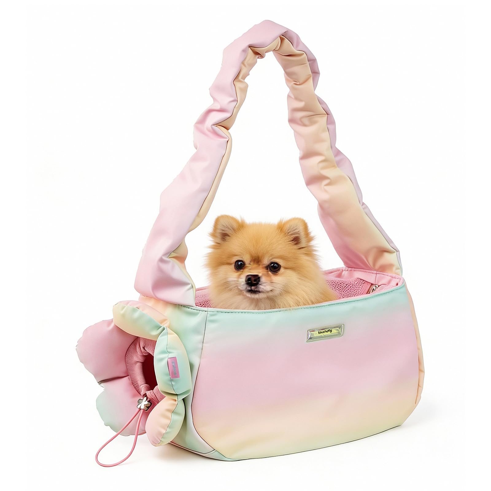 TOUCHDOG Pet Carrier Purse for Small Dogs & Cats - Lightweight Travel Handbag, Breathable Tote with Padded Interior (Pink)