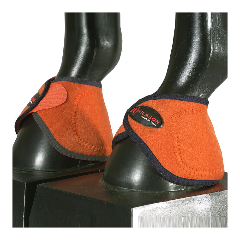 Hilason Bell Boots For Horses No Turn Protection Comfort & Durability Quick Wrap Hook And Loop Jumping Boots Sold In Pairs
