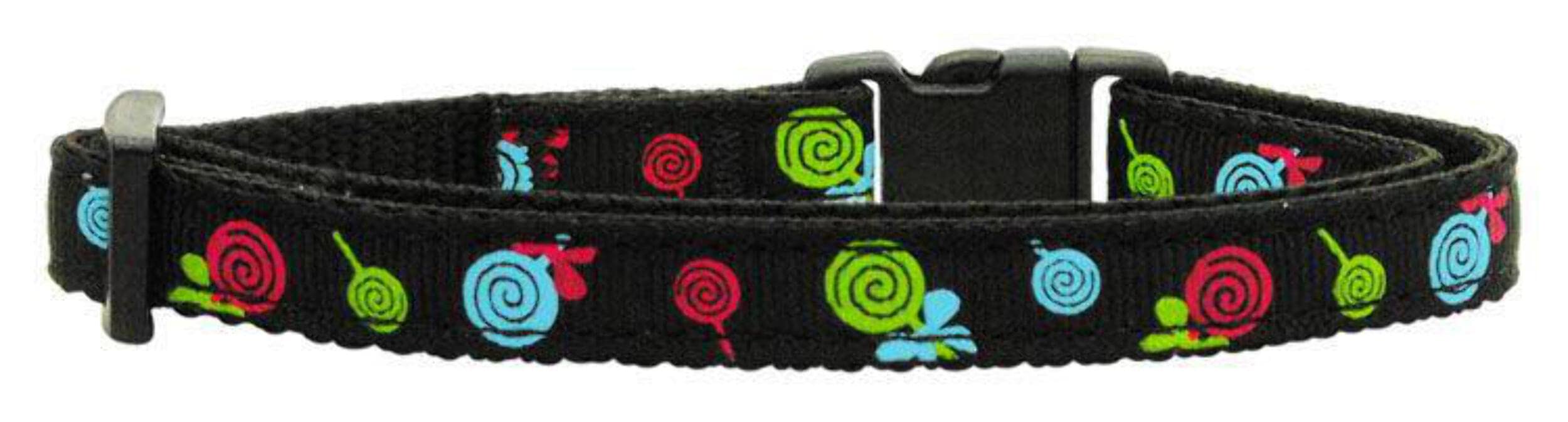 Mirage Pet Products Lollipops Nylon Ribbon Collar for Pets, Large, Bright Pink