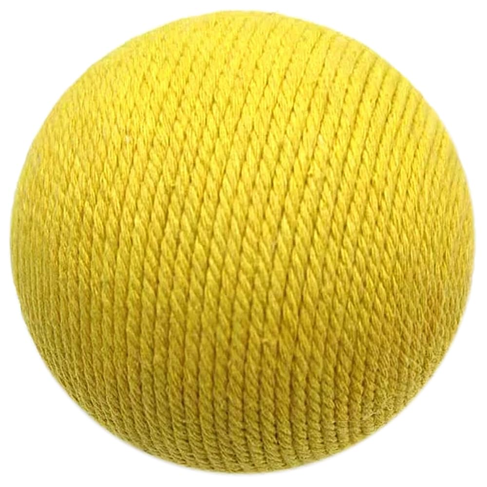 Silvewillo Extra Large 4-Inch Cotton Yarn Fluffy Soft Scratch Cat Ball Toy (Yellow)