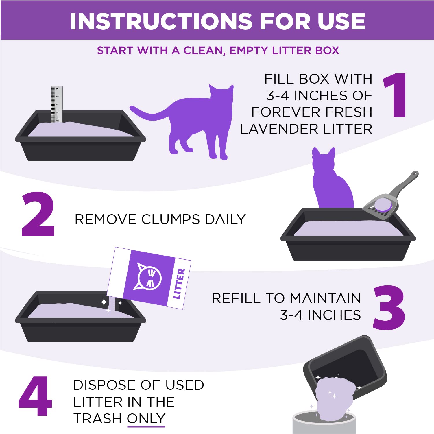 Arm & Hammer Forever Fresh Clumping Cat Litter Lavender, Multicat 18Lb With 20% More Lavender Freshness, Pet Friendly With Essential Oils