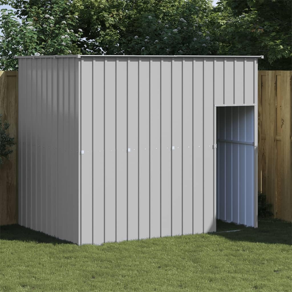 vidaXL Dog House, Dog Kennel with Roof, Dog Cage with Lockable Door and Latch, Pet House for Small Animals, Light Grey Galvanise