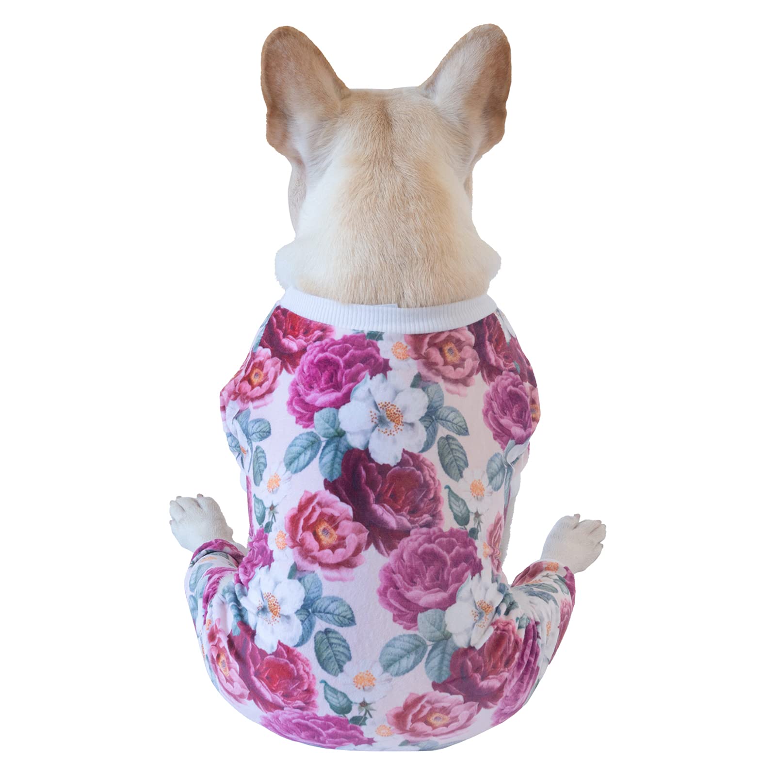 Cutebone Dog Pajamas Flower Puppy Clothes Soft Pjs Birthday Outfit Girl P178L Large