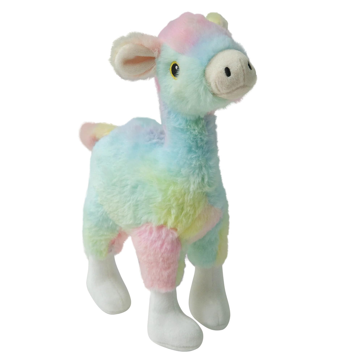 Snugarooz Ally The Alpaca Plush Dog Toy With Repair Patch – Tie Dye Design With Crinkle & Squeak Sounds – Durable & Eco-Friendly For Small To Medium Dogs