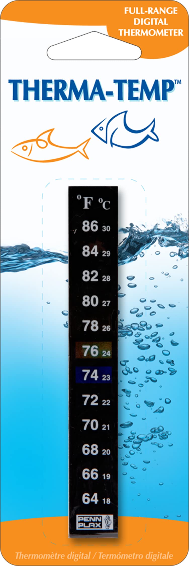 Penn-Plax Therma-Temp Standing Aquarium Thermometer For Reptile And Fish Tanks