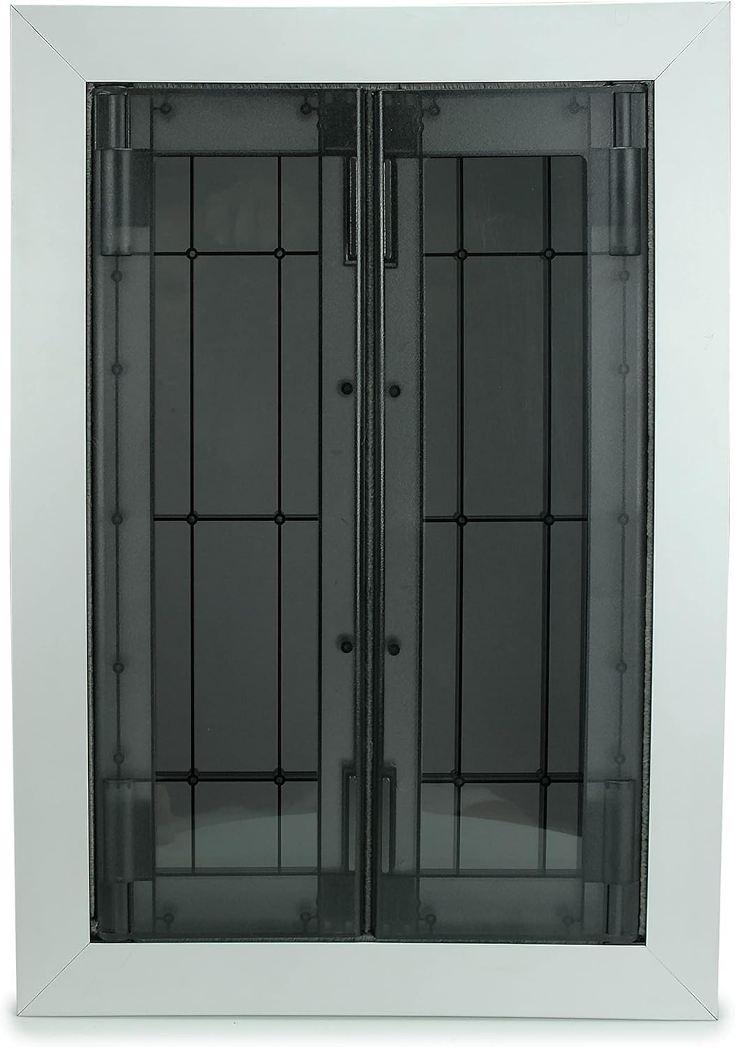 Large Swing Dog Door - Rustproof Solid Aluminum Frame - Luxury Pet Door For Wooden And Metal Doors - Lockable Security Slide Pan