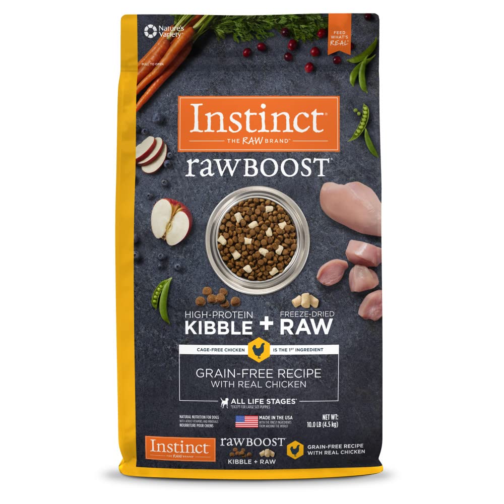 Instinct Raw Boost Grain Free Recipe with Real Chicken Natural Dry Dog Food, 10 lb. Bag