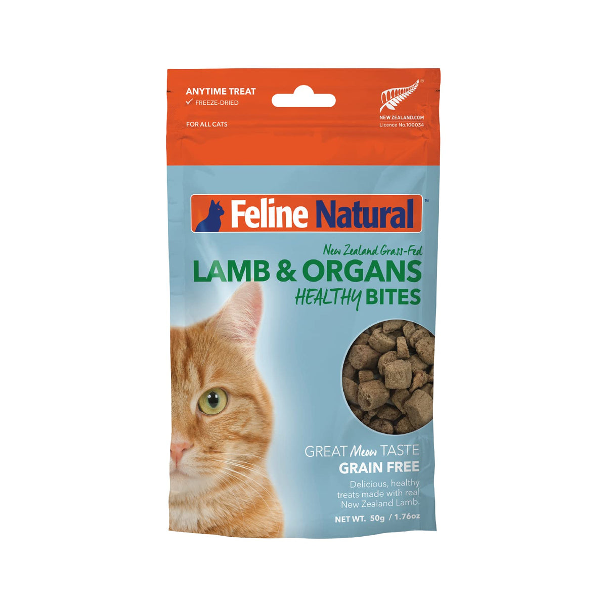 Feline Natural Grain-Free Freeze Dried Cat Treats, Lamb 1.76Oz