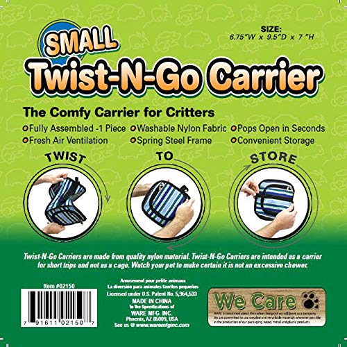 Ware Manufacturing Twist-N-Go Carrier For Small Pets, Hamsters, Ferrets, Rats, Guinea Pigs - Small