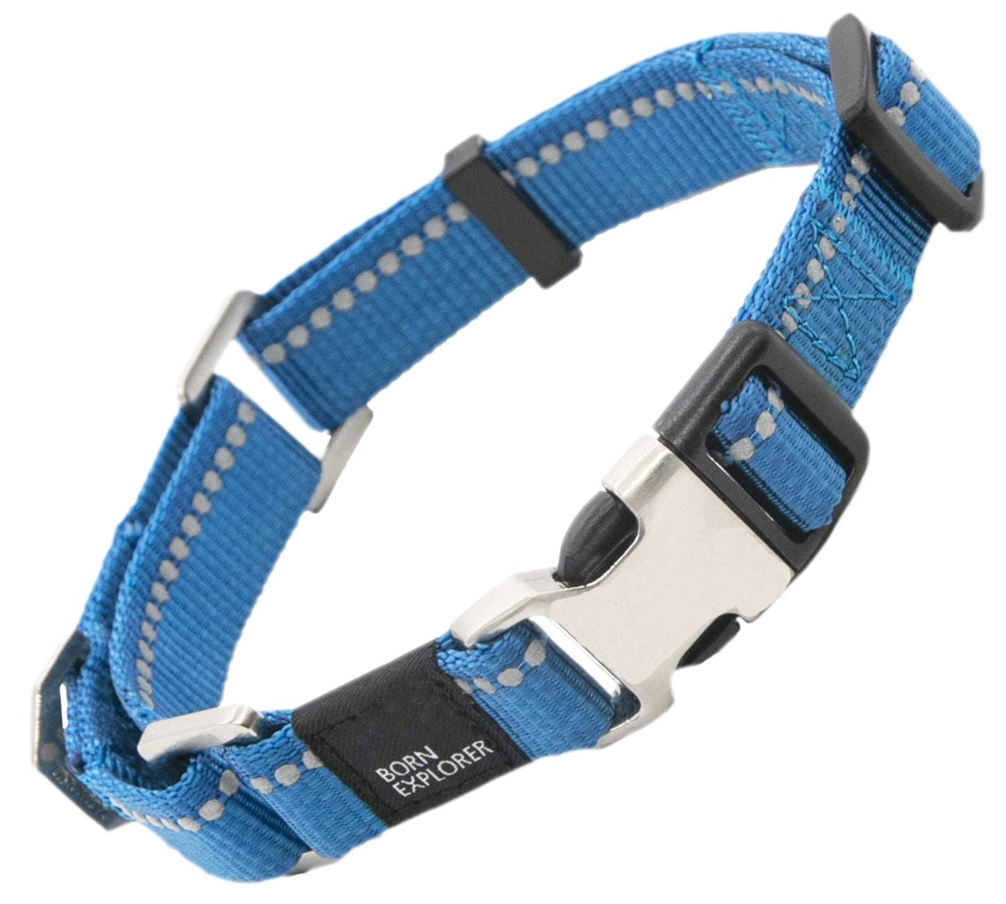 Pet Life Advent Outdoor Series Reflective Training Dog Leash And Collar, Md, Blue
