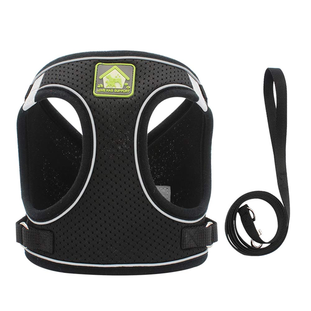Feimax Dog Harness And Lead Set, No-Pull Breathable Soft Mesh Puppy Vest Harness Reflective Adjustable Pet Harnesses For Small Medium Dogs And Cats - Outdoor Easy Control For Walking