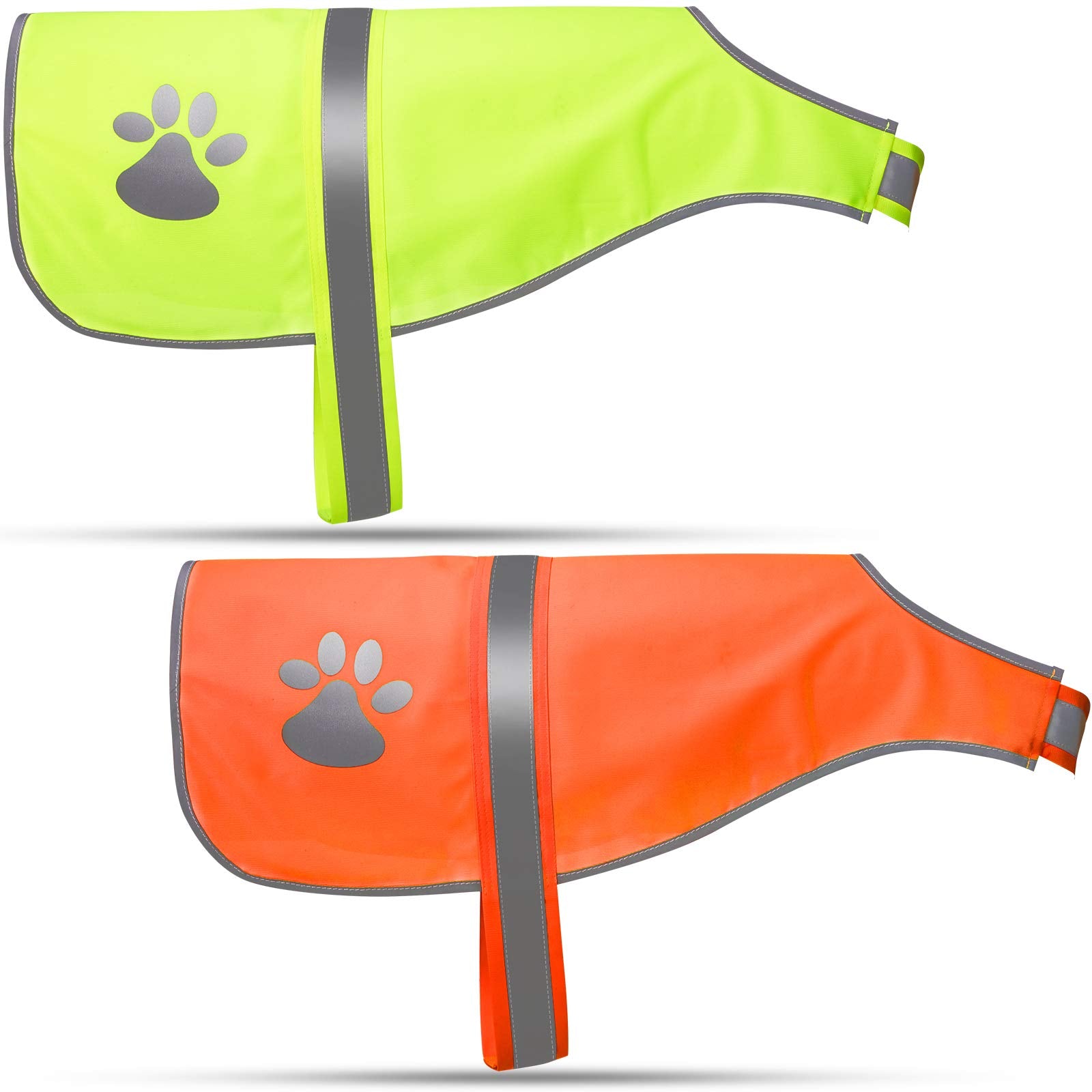 2 Pieces Dog Reflective Vest Adjustable Dog Safety Service Vest Pet High Visibility Apparel for Hunting Outdoor Activities Walki