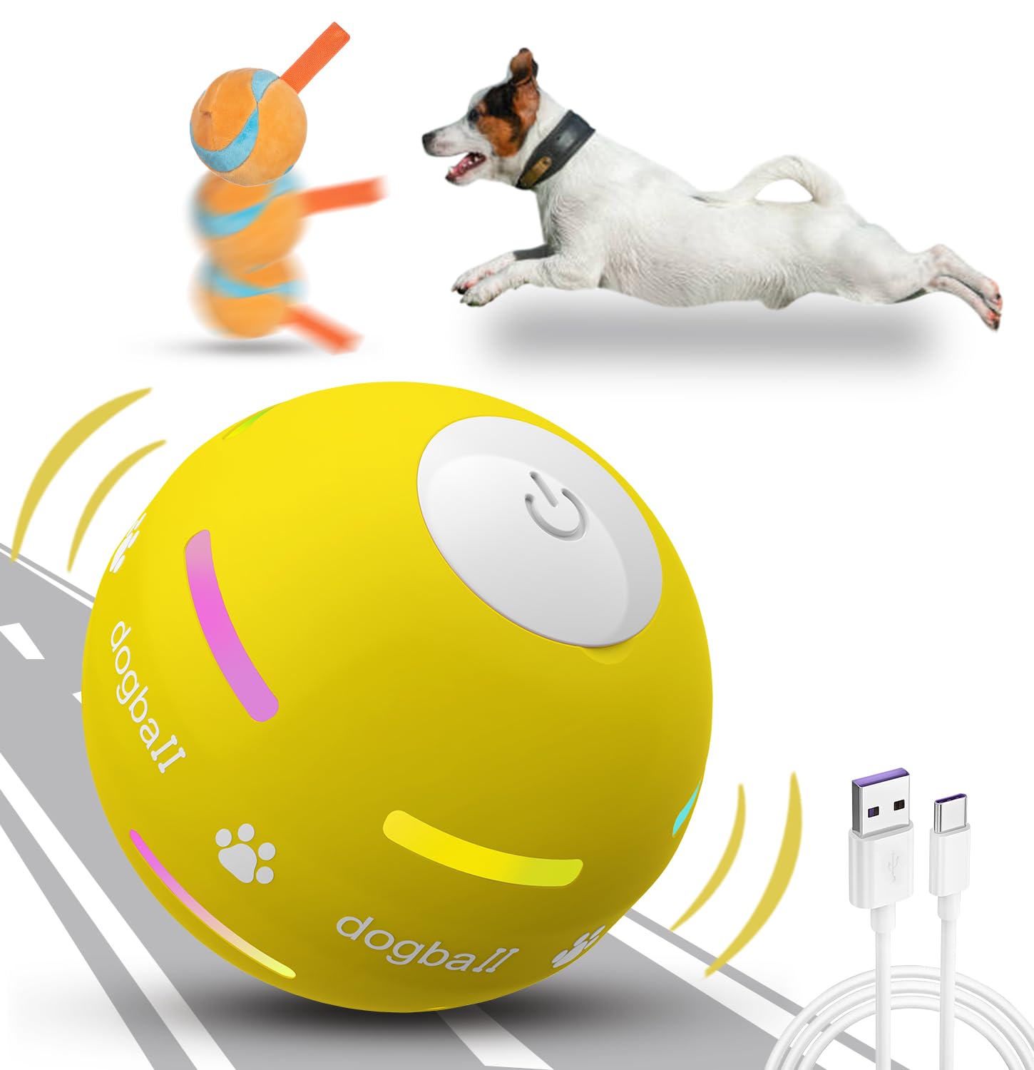 Barhomo Dog Balls,The 3Rd Generation Interactive Toys For Puppy/Small/Medium/Large Dogs,Improved Dog Rolling Effect Tennis Ball 