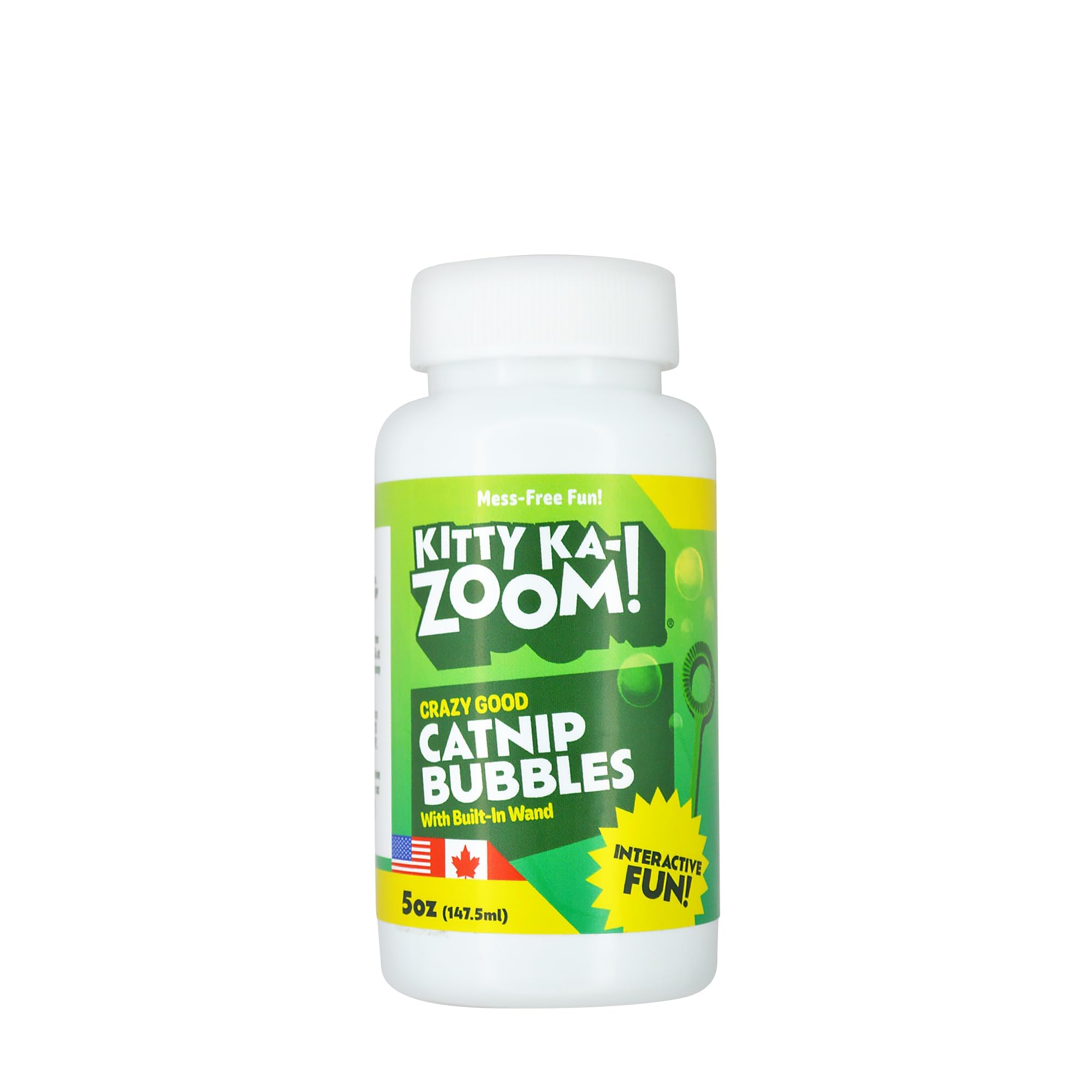 Kitty KaZoom Catnip Bubbles  5Oz. Bottle With BuiltIn Wand | High Potency Catnip Bubbles Made From SteamDistilled Natural Pl
